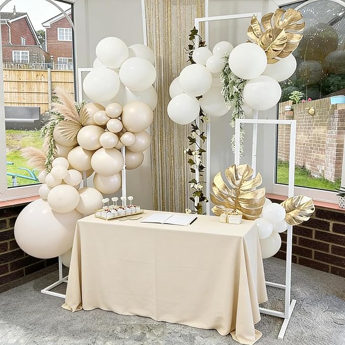 50pcs Cream Beige Balloons 12 Inch, Matte Neutral Sand White Nude Latex Balloon - Image 3