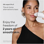 Braun IPL at Home Laser Hair Removal for Women and Men, Silk Expert Pro 5 PL5137 with Venus Swirl Razor, Permanent Visible Hair Reduction in Hair Regrowth for Body & Face, Corded, PL5137