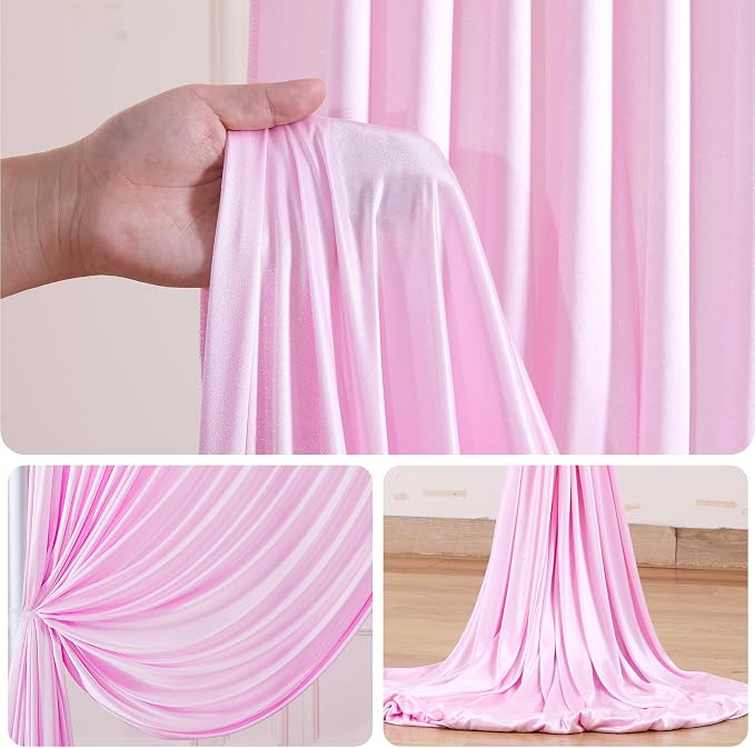 10x10ft Pink Glitter Backdrop Curtain - Image 8