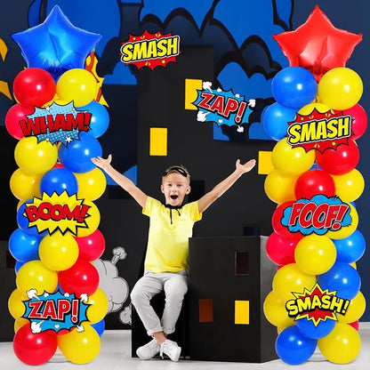 Realspring 2 Set Hero Themed Party Decorations Adjustable Red Yellow Blue - Image 3