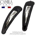 Camila Paris AD87/2 French Hair Barrettes Clips, Snap Hair Slides Clic Clac for Women, Styling Girls Side Slide-in Metal Snap Pin Hair Accessories for Women. Strong Hold, No Slip Grip, Made in France