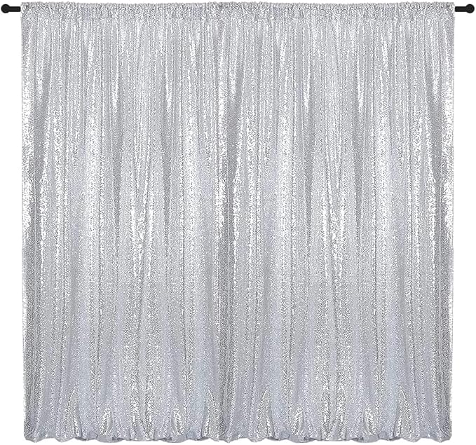 Silver Sequin Backdrop Curtains - Image 2