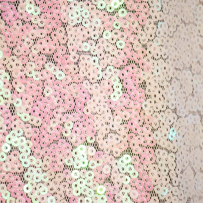 JYFLZQ White Iridescent Sequin Backdrop Curtains 10ft x 10ft 1 Panel Glitter - Image 7
