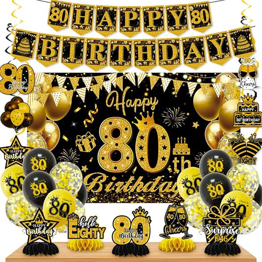 Mxdfafa 39Pcs 80th Birthday Decoration Kit by Mxdfafa