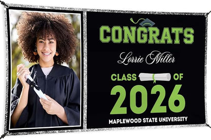 Graduation Banner, Personalized Graduation Class of 2026 Backdrop Decorations by MySignCenter