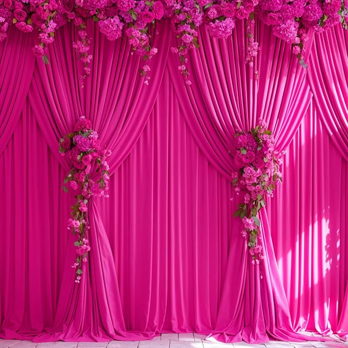 10x12 Hot Pink Backdrop Curtains - Image 4