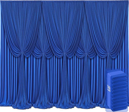 10 Panels Royal Blue Backdrop Curtains by Tao-GePartyDecorations