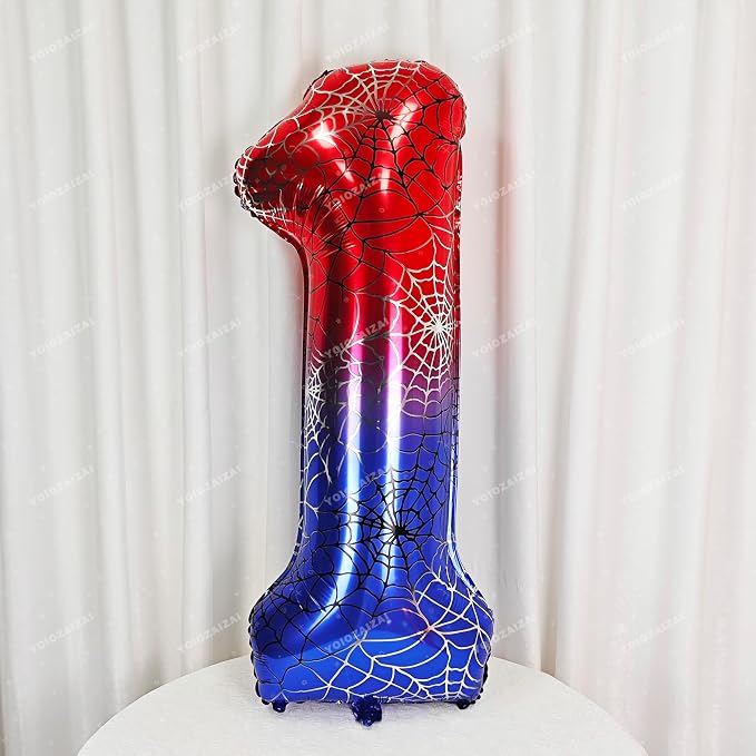 40 IN Red Blue Gradient Number 1 Balloon Large Digital 1 Foil Balloon | - Image 4