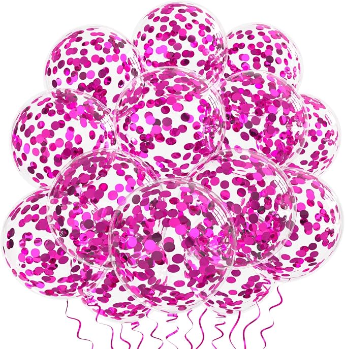 Hot Pink Confetti Balloons - Image 5