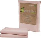 LANE LINEN 100% Organic Cotton Pillowcases - Standard Size and Crisp Cool Percale Weave Sleeping Pillow Covers Set of 2 - Dusty Rose