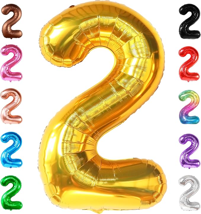KatchOn Gold Number 2 Balloon 40 Inch 2nd Birthday Decorations by KatchOn