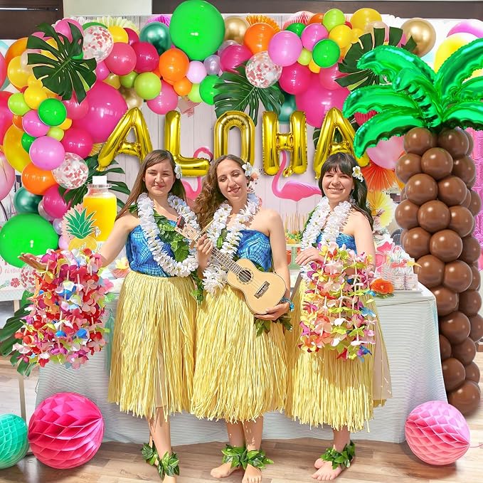 SNLN 178Pcs Tropical Luau Balloons Arch Garland Kit Hawaiian Party Decorations - Image 7