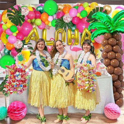 SNLN 178Pcs Tropical Luau Balloons Arch Garland Kit Hawaiian Party Decorations - Image 7