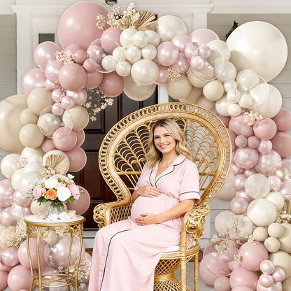 Amandir 173 Pcs Pearl White Pink Balloon Arch Garland Kit | Double Stuffed - Image 6