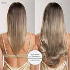 Luxy 100% Remy Human Hair – Halo Clip-In Hair Extensions –Natural Looking Volume & Length - One-Piece - Easy 5-Min Application 150 grams 12" Dimensional Rooted Light Bronde