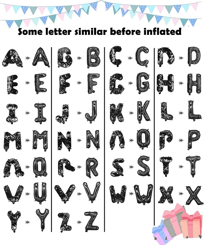 Letter Balloons 16 Inch Mylar Foil Alphabet Letter A-Z Balloons Set - Image 3