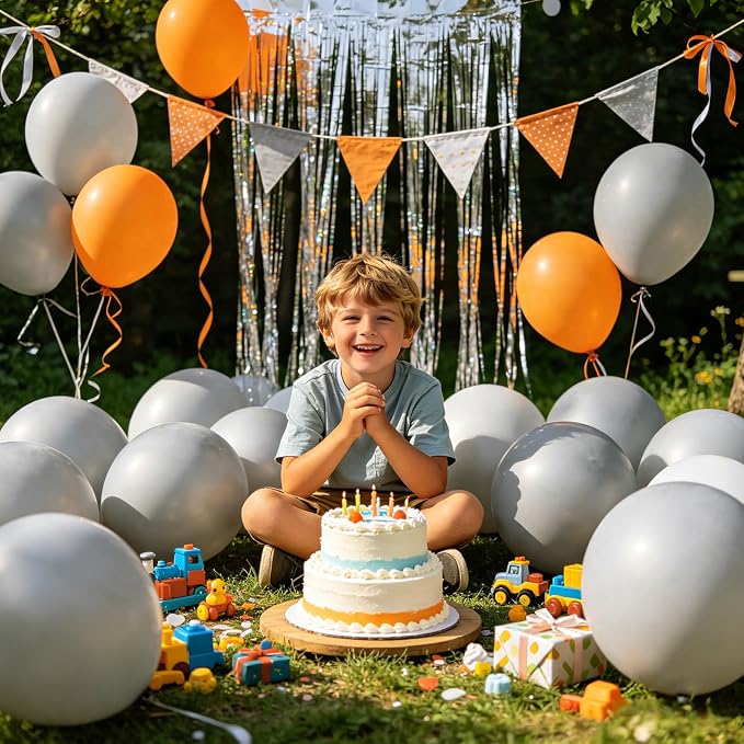 100pcs Gray Balloons 12 Inch Matte Latex Balloon | Helium Compatible, Baby - Image 3