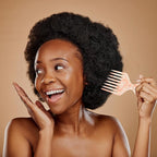VOCOSTE Hair Picks for Curly Hair, Gentle Detangling Wide Tooth Comb, Afro Pick, Hair Pick Comb, Hangable Hair Styling Tool for Hair Care, Orange