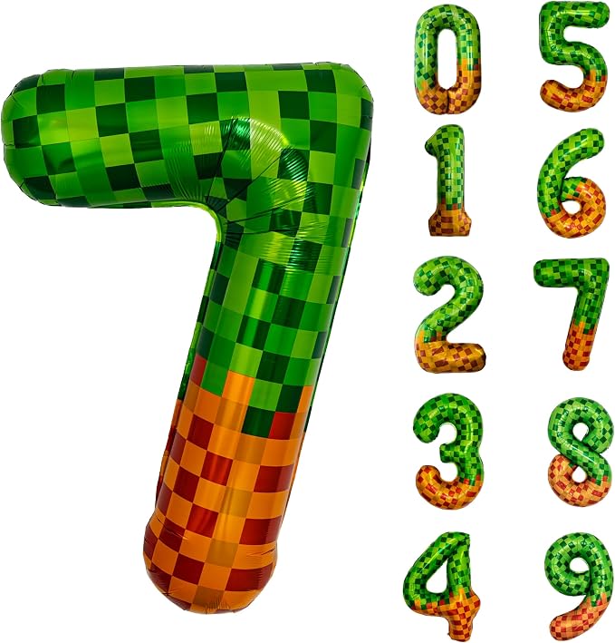 40" Pixel Number 7 Balloon by Unknown