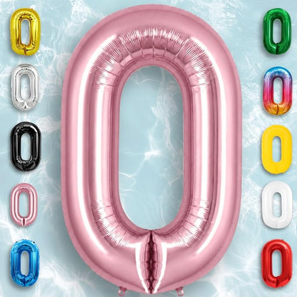 Pink Pearl Number Balloon 0 Mylar Foil Macaron Balloons 16 inch - Image 5