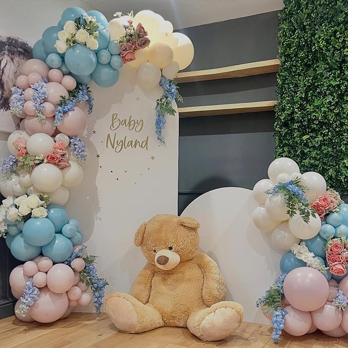 HILAVO Pink and Blue Balloon Arch Kit 133 Pcs Gender Reveal Balloons Garland - Image 4