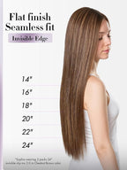 LUVME Invisible Clip in Hair Extensions Real Human Hair, 22 inch 110g 6Pcs, Brown Highlights Human Hair Extensions Clip ins for Women, Natural Seamless Straight Human Hair
