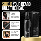 Beard & Hair Heat Protectant Spray - Viking Shield Beard Spray for Men, Protects Hair from Heat Damage of Straightener and Styling - Argan Oil Thermal Protector Spray - Protect Up To 450º F - 4 Fl Oz