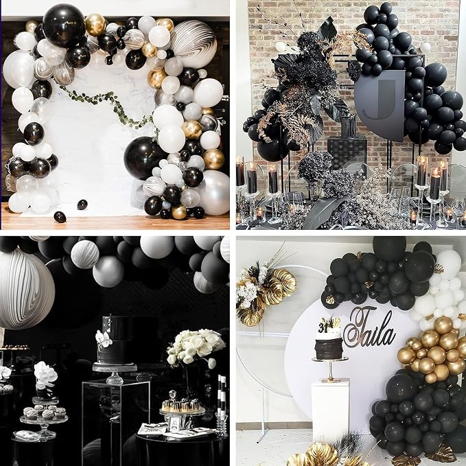 PartyWoo Black Balloons 50pcs Matte Black Latex Helium Balloons 5 Inch | - Image 4