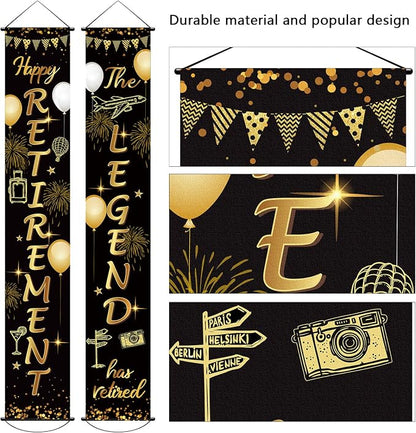 Boao Retirement Porch Sign Door Hanging Banner, Retirement Banner the Legend - Image 3