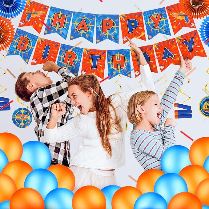 30 Pieces Dart Happy Birthday Supplies Gun Decoration Banner Latex Balloons - Image 2