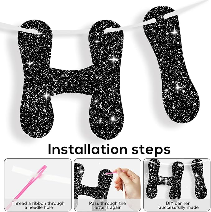 116PCS DIY Banner Customizable Birthday Banners Graduation Banner Custom Party - Image 3