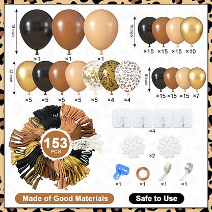 Amandir 153pcs Cheetah Balloons Arch Garland Kit Different Sizes | 18 12 10 - Image 3