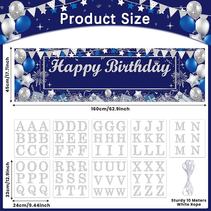 Lonfliness Personalized Birthday Banner Happy Birthday Party Decor Custom DIY - Image 2