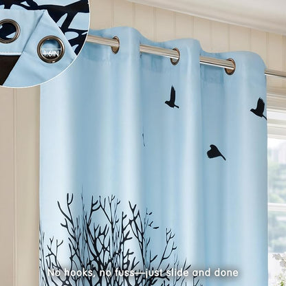 SUBRTEX Blackout Curtains 52Wx108L, Room Darkening Floral Curtains, Thermal - Image 8