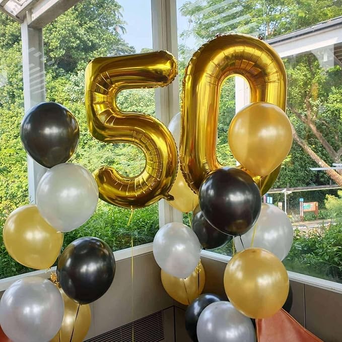 Gold 40 Number Balloons, 40 Inch Giant Number 40 Balloons Foil Mylar Helium - Image 6