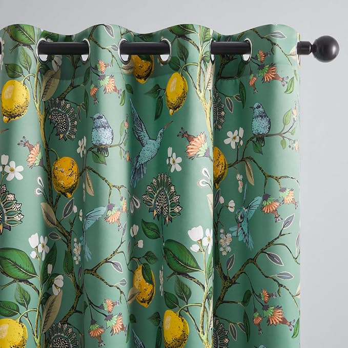 Topfinel Kitchen Curtains 45 Inch Length Floral Spring Curtains by Topfinel