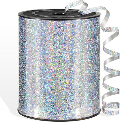 600 Yards Silver Shiny Curling Ribbon 1/5 Inch Metallic Silver Balloon String by Unknown