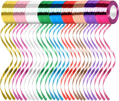 45 Rolls 9 Metallic Colors Curling Ribbon Balloon Curling Ribbons Set, 3/16 by Unknown