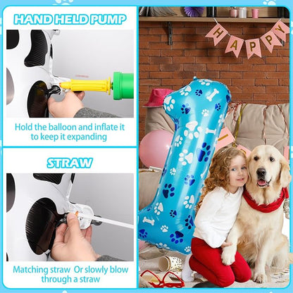 40 Inch Blue Dog Paw Birthday Balloons, Number 1 Balloons - Image 4