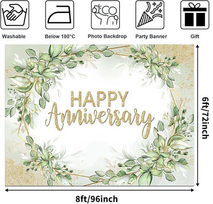 Cotton Sage Green Leaves Backdrop, Original Design - Image 2