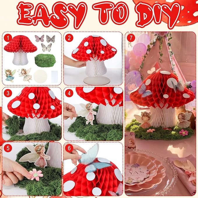 Civaner 6 Sets Enchanted Forest Decoration Fairy Party Decoration Woodland Tea - Image 4