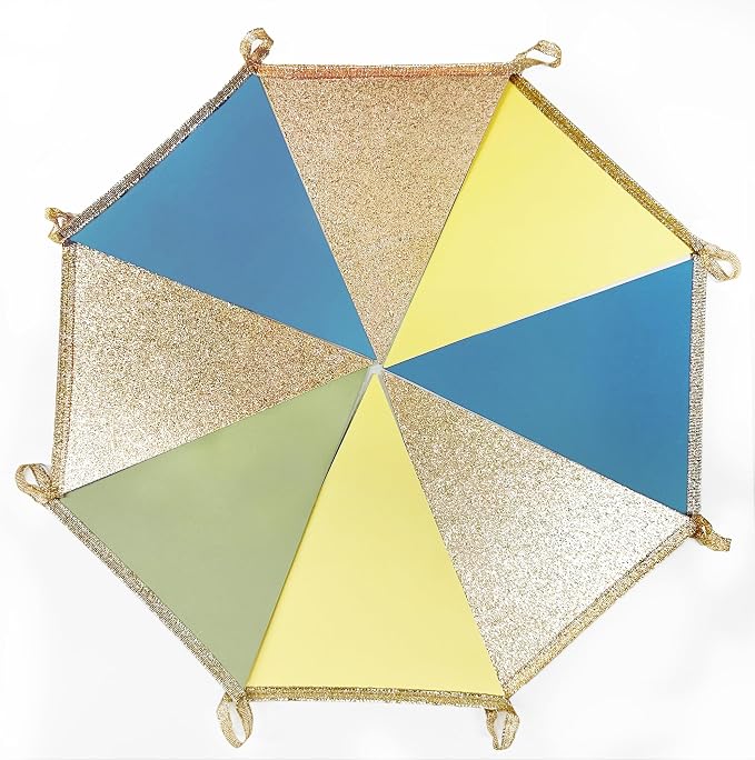 Champagne Gold Dusty Blue Sage Green Yellow Pennant Banner Flag Olive Green - Image 4