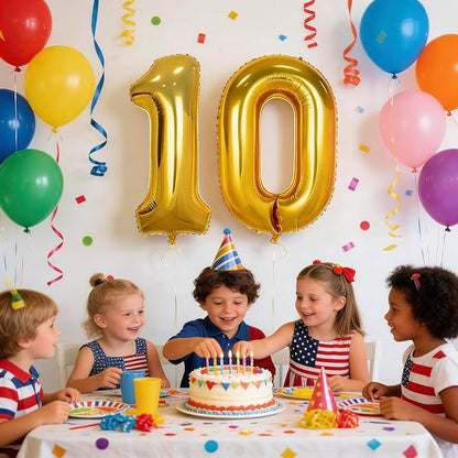 10 Pcs Gold Number 0-9 Balloons 16 Inch Number Mylar Foil Balloons Custom - Image 4
