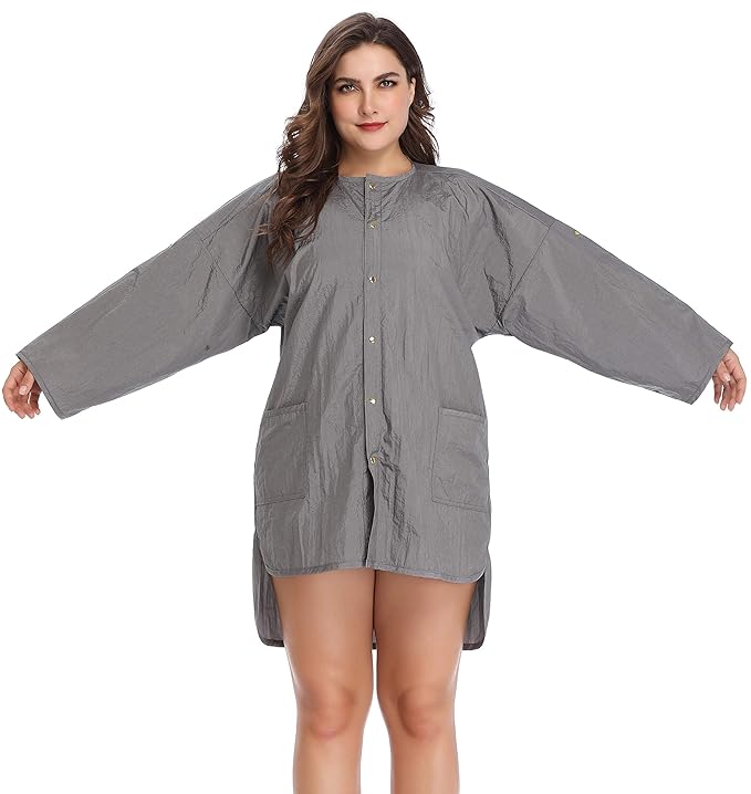 Hairdresser Grooming Smock for Men and Women, Barber Jackets Apron for Dog Groomers, Salon Hair Stylist, Nail Tech-Grey
