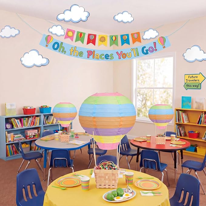 Meooeck 8 Sets Multicolor Hot Air Balloons Decorations Baby Shower Table - Image 5