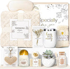 Get Well Gifts for Women Self Care Gifts Basket - Relaxing Spa Care Package After Surgery Thinking of You Birthday Gift - Feel Better Sympathy Gift Set for Her Mom Sister Friend Wife (Beige)