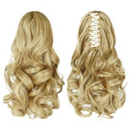 Ponytail Extension, Clip on Ponytails for Women, 12" Claw Clip in Short Curly Wavy Pony Hair Extension for Women - Light Honey Blonde