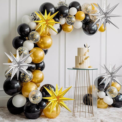 Silver Gold Star Balloons, 22/27 Inch Silver and Gold Star Foil Balloons - Image 5