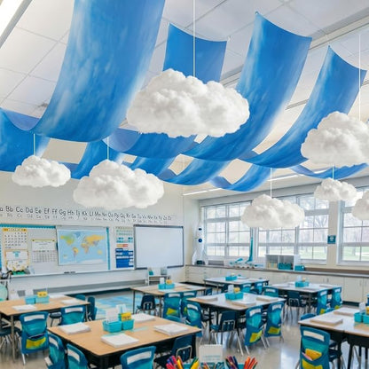 VioraWhite 13 Pcs Blue Sky White Cloud Ceiling Decor Include 12 x 2 ft by VioraWhite