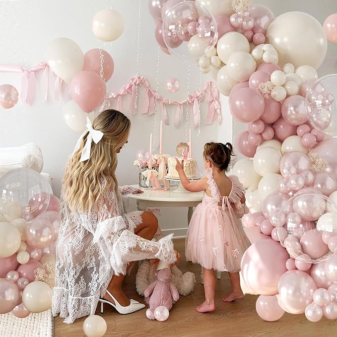 CROSSFINGERS Pearl Dusty Pink Balloon Garland Arch Kit Wedding Decorations | - Image 2